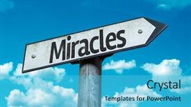 Presentation with miracles jesus - Cool new slides with jesus heals - miracles sign with sky background backdrop and a light blue colored foreground
