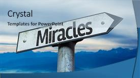  Presentation with miracles - Theme enhanced with miracles sign with sky background background and a light blue colored foreground