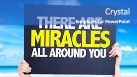  Presentation with miracles - Slide set having there are miracles all background and a teal colored foreground