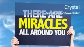  Presentation with miracles - Cool new PPT layouts with there are miracles all backdrop and a ocean colored foreground