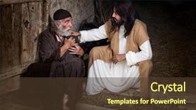  Presentation with healing - PPT layouts having jesus healing the lame background and a tawny brown colored foreground
