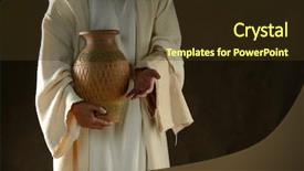  Presentation with jesus washing feet - PPT theme having jesus holding a jag background and a tawny brown colored foreground