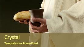  Presentation with jesus bread - Amazing PPT layouts having jesus holding bread backdrop and a tawny brown colored foreground