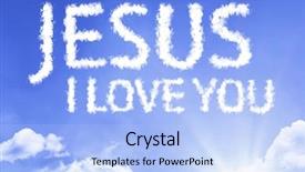  Presentation with jesus love - Amazing presentation theme having jesus i love you cloud backdrop and a light blue colored foreground