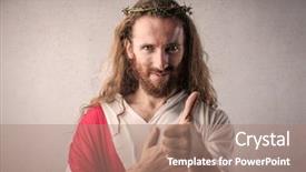  Presentation with attitude - Presentation theme featuring jesus in a friendly attitude background and a coral colored foreground