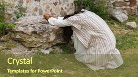  Presentation with jesus praying - Slide set enhanced with jesus in agony praying background and a tawny brown colored foreground