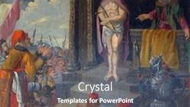  Presentation with death - Theme consisting of jesus is condemned to death background and a dark gray colored foreground