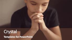  Presentation with jesus kids - Beautiful presentation theme featuring jesus kids - little boy praying indoors backdrop and a tawny brown colored foreground