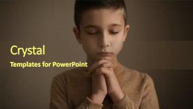  Presentation with jesus kids - Cool new PPT theme with jesus kids - little boy praying on dark backdrop and a tawny brown colored foreground