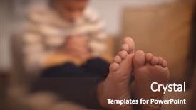  Presentation with jesus kids - Cool new PPT theme with jesus kids - little boy praying on sofa backdrop and a tawny brown colored foreground