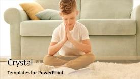  Presentation with jesus kids - Presentation theme consisting of jesus kids - religious little boy praying background and a lemonade colored foreground