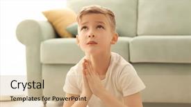  Presentation with jesus kids - Theme featuring jesus kids - religious little boy praying background and a coral colored foreground