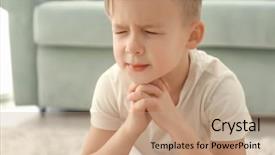  Presentation with jesus kids - Presentation design with jesus kids - religious little boy praying background and a coral colored foreground