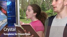  Presentation with kids church - Amazing theme having jesus kids - teen boy and girl singing backdrop and a tawny brown colored foreground