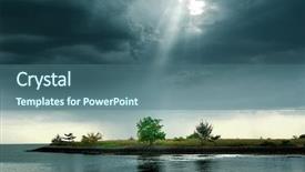  Presentation with light green flourish - Colorful PPT theme enhanced with jesus light shine on green backdrop and a ocean colored foreground