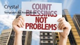  Presentation with urban - Slide deck enhanced with jesus loving kind - count blessing not problems card background and a light blue colored foreground