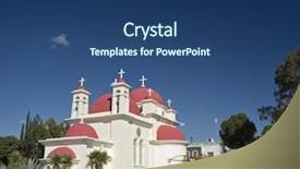  Presentation with galilee - Colorful presentation theme enhanced with jesus new temple - greek orthodox church in capernaum backdrop and a ocean colored foreground