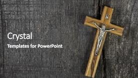  Presentation with jesus cross - Theme with jesus on cross decoration background and a dark gray colored foreground