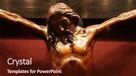  Presentation with jesus cross - Colorful slide set enhanced with jesus on the cross backdrop and a tawny brown colored foreground