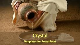  Presentation with jesus pouring water - Amazing slide set having jesus pouring water from jar backdrop and a tawny brown colored foreground