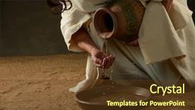  Presentation with water jug - Colorful presentation enhanced with jesus pouring water backdrop and a tawny brown colored foreground