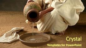  Presentation with jesus pouring water - Audience pleasing presentation consisting of jesus pouring water backdrop and a tawny brown colored foreground