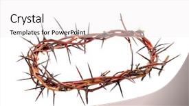  Presentation with resurrection - Slides enhanced with jesus resurrection - crown made of thorns isolated background and a white colored foreground