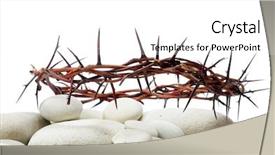  Presentation with crown thorns - Slides consisting of jesus resurrection - crown made of thorns background and a white colored foreground