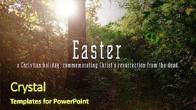  Presentation with jesus risen - Presentation design consisting of jesus risen - easter quote on landscape background background and a wine colored foreground