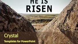  Presentation with jesus easter - PPT layouts enhanced with jesus risen - easter quote on landscape background background and a tawny brown colored foreground