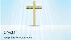  Presentation with jesus risen - Presentation theme enhanced with jesus risen - hi-res cross with rays background and a sky blue colored foreground