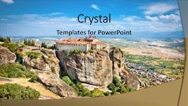  Presentation with panoramic - Audience pleasing theme consisting of godunique - panoramic view on meteora backdrop and a  colored foreground