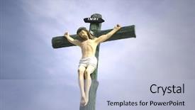  Presentation with christ - Beautiful presentation featuring angels shepherds - christ on the cross backdrop and a light blue colored foreground