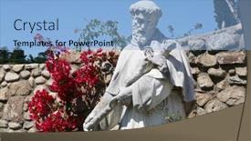  Presentation with jesus cross - Presentation design with jesus-statue-with-cross background and a light blue colored foreground