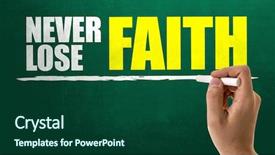  Presentation with faith - Audience pleasing slide deck consisting of jesus teaching - never lose faith backdrop and a forest green colored foreground