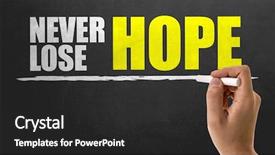  Presentation with hope - Cool new PPT theme with jesus teaching - never lose hope backdrop and a dark gray colored foreground
