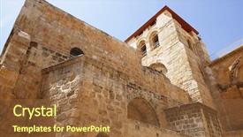  Presentation with israel - Colorful presentation theme enhanced with jesus tomb - church of the holy sepulchre backdrop and a tawny brown colored foreground