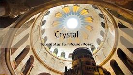  Presentation with christian holy communion symbol christianity - PPT layouts featuring jesus tomb - dome in the church background and a coral colored foreground