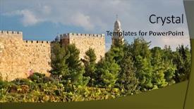 Presentation with church - Presentation design consisting of jesus tomb - view of church of dormition background and a light gray colored foreground