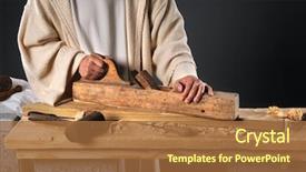  Presentation with carpenter - Slides having jesus working with wood plane background and a red colored foreground