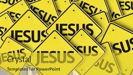  Presentation with jesus - Colorful PPT theme enhanced with jesus written on multiple road backdrop and a yellow colored foreground