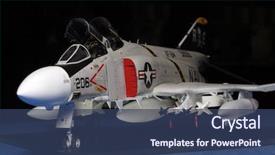  Presentation with fighter jet model - Theme having fighter jet - mc donell f4 phantom background and a ocean colored foreground