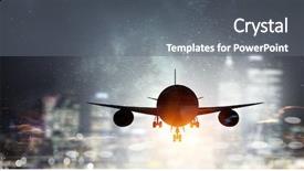  Presentation with jet - Audience pleasing slide deck consisting of jet airways - airliner in night sky backdrop and a gray colored foreground