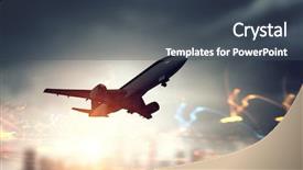  Presentation with night sky - PPT layouts with jet airways - airliner in night sky background and a dark gray colored foreground
