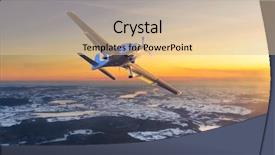  Presentation with jet airplane - Slide deck featuring jet airways - airplane flying on the sky background and a lemonade colored foreground