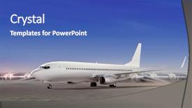  Presentation with jet - Audience pleasing PPT theme consisting of jet airways - closeup view of an aircraft backdrop and a ocean colored foreground