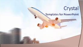  Presentation with jet - Cool new PPT theme with jet cargo - airliner in sky mixed media backdrop and a sky blue colored foreground