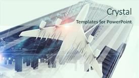  Presentation with jet - Colorful presentation theme enhanced with jet cargo - airliner in sky mixed media backdrop and a sky blue colored foreground