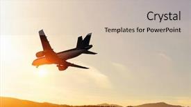  Presentation with sky - Theme with jet cargo - airliner in sky mixed media background and a soft green colored foreground