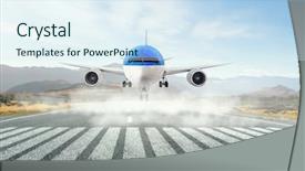  Presentation with runway - Audience pleasing slide deck consisting of jet cargo - airplane over runway mixed media backdrop and a sky blue colored foreground
